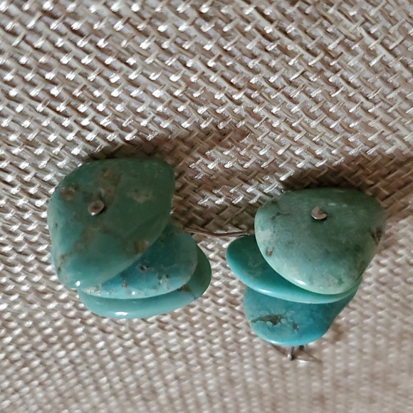 3 Stone Turquoise Earrings - Picture 2 of 3